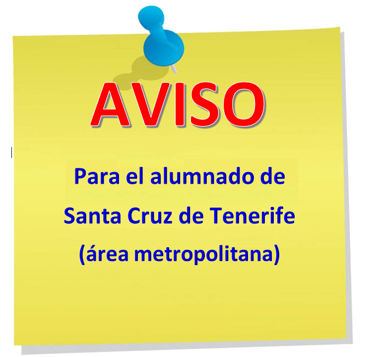 Aviso Importante Para El Alumnado De Santa Cruz De Tenerife (área ...